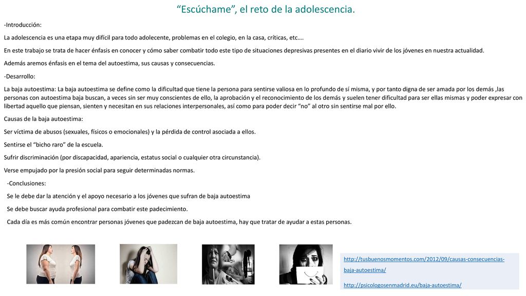 Baja autoestima en adolescentes causas y consecuencias